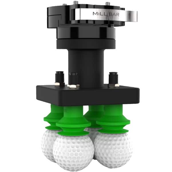Custom end of arm tool for lifting golf balls